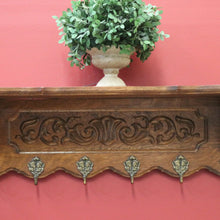 Load image into Gallery viewer, x SOLD Vintage French Oak Coat Rack with 6 Original Brass Coat Hooks, Ready to Hang B10496
