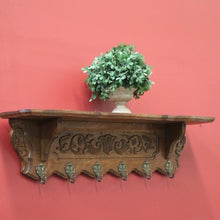 Load image into Gallery viewer, x SOLD Vintage French Oak Coat Rack with 6 Original Brass Coat Hooks, Ready to Hang B10496
