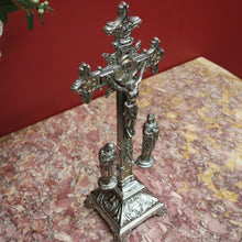 Load image into Gallery viewer, x SOLD Antique French Crucifix, Silver Plate Home Worship Christ on Cross. Religion B11134
