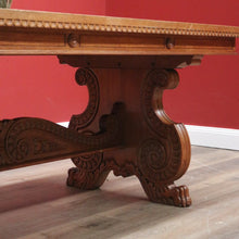 Load image into Gallery viewer, x SOLD Antique French Refectory Table, Twin Pedestal Kitchen or Dining Table, Oak Table B11135
