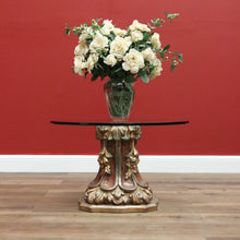 Load image into Gallery viewer, Vintage Italian Gilt Base Florentine Style Pedestal Coffee Table with Glass Top. B10107
