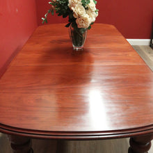 Load image into Gallery viewer, x SOLD Antique English Mahogany Dining Table, or Two Leaf Kitchen Table with Castors. B11281
