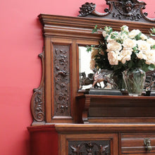 Load image into Gallery viewer, x SOLD Antique English Sideboard, Mirror Back Sideboard Cabinet. B10652
