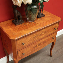 Load image into Gallery viewer, x SOLD Antique French Chest of Drawers, Antique Walnut and Inlay 2 Drawer Hall Cabinet. B10439
