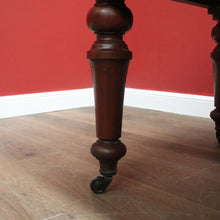 Load image into Gallery viewer, x SOLD Antique English Mahogany Dining Table, or Two Leaf Kitchen Table with Castors. B11281
