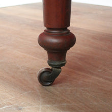 Load image into Gallery viewer, x SOLD Antique English Mahogany Dining Table, or Two Leaf Kitchen Table with Castors. B11281
