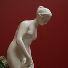 Load image into Gallery viewer, x SOLD Antique French Glazed Plaster Statue &#39;The Bather&#39; Falconet Style Maiden Statue B11172
