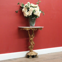 Load image into Gallery viewer, x SOLD Vintage Italian Gilt Hall Table with Marble Top, Gilt Figural Console Table B11055
