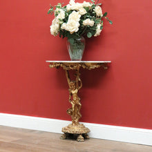 Load image into Gallery viewer, x SOLD Vintage Italian Gilt Hall Table with Marble Top, Gilt Figural Console Table B11055
