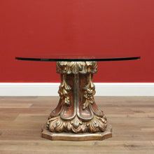 Load image into Gallery viewer, x SOLD Italian Florentine-style Coffee Table, Gilt Timber Pedestal Base with a Glass Top B10104
