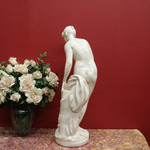 Load image into Gallery viewer, x SOLD Antique French Glazed Plaster Statue &#39;The Bather&#39; Falconet Style Maiden Statue B11172
