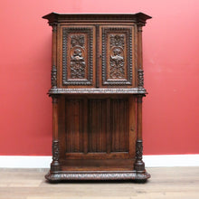 Load image into Gallery viewer, SALE Antique French 19th Century Oak Gothic Revival, Sacrament Church Court Cabinet B10697
