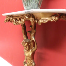 Load image into Gallery viewer, x SOLD Vintage Italian Gilt Hall Table with Marble Top, Gilt Figural Console Table B11055
