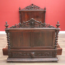 Load image into Gallery viewer, Antique French Queen Bed, Carved Oak French Bed, incl. Head, Foot, Rails, Slats B11164
