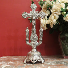 Load image into Gallery viewer, Antique French Church, Free Standing Crucifix, Jesus on Cross Large Cross Christ B11029
