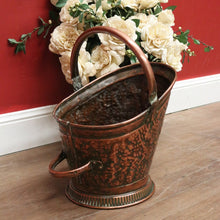 Load image into Gallery viewer, Antique Copper Coal Scuttle, Kindling Holder Water Bucket or Pitcher with Handle B11020
