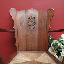 Load image into Gallery viewer, Set of Two Armchairs, Pair of Antique French Oak Heraldic Chairs, Coat of Arms B11046
