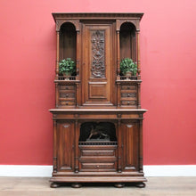 Load image into Gallery viewer, Antique French Sideboard, Walnut Bookcase, China Cabinet, 2 Height Hall Cupboard B10860
