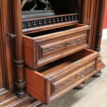 Load image into Gallery viewer, x SOLD Antique French Sideboard, Walnut Bookcase, China Cabinet, 2 Height Hall Cupboard B10860
