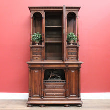 Load image into Gallery viewer, x SOLD Antique French Sideboard, Walnut Bookcase, China Cabinet, 2 Height Hall Cupboard B10860
