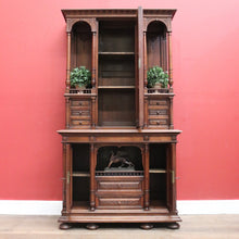 Load image into Gallery viewer, x SOLD Antique French Sideboard, Walnut Bookcase, China Cabinet, 2 Height Hall Cupboard B10860
