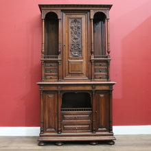 Load image into Gallery viewer, x SOLD Antique French Sideboard, Walnut Bookcase, China Cabinet, 2 Height Hall Cupboard B10860
