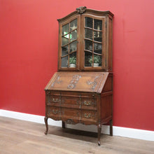 Load image into Gallery viewer, x SOLD Vintage French Bookcase Bureau, Writing Bureau Desk with Bookcase to the Top 10838
