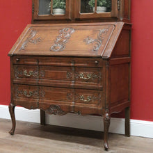 Load image into Gallery viewer, x SOLD Vintage French Bookcase Bureau, Writing Bureau Desk with Bookcase to the Top 10838
