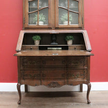 Load image into Gallery viewer, x SOLD Vintage French Bookcase Bureau, Writing Bureau Desk with Bookcase to the Top 10838
